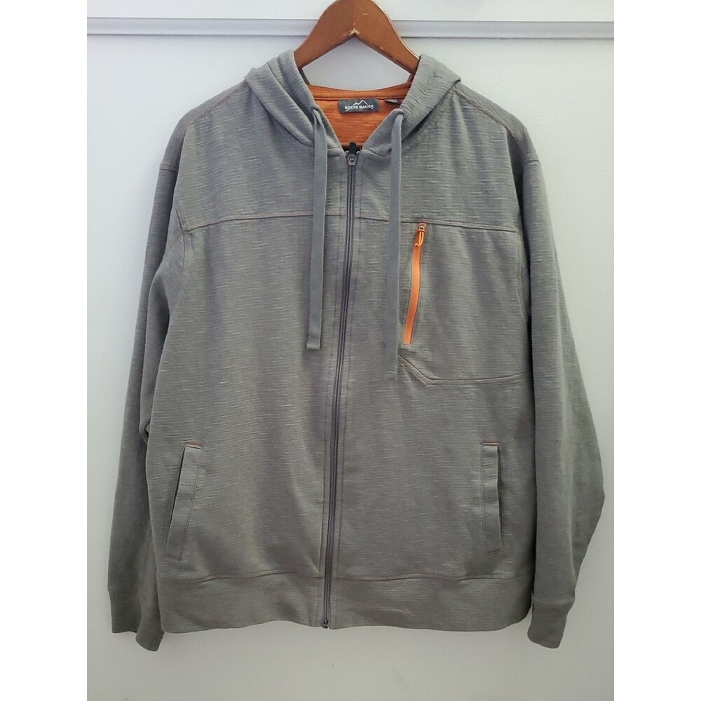 Eddie Bauer Men's Gray & Orange Zip Up Hoodie Size XXL